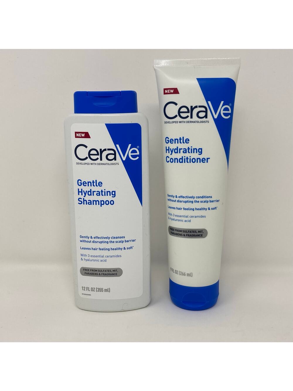 CeraVe Gentle Hydrating Shampoo (12 oz) + Conditioner (9 oz) 2 Set Pack NEW